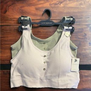 NWT Lucky Brand ribbed sports bra bundle size 2X purple gray